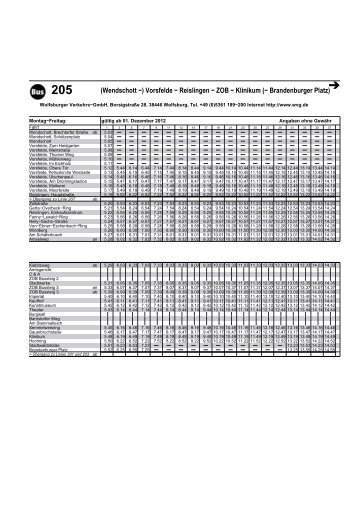 (- Rabenberg) - ZOB - Reislingen -  Vorsfelde - Wolfsburger Verkehrs ...