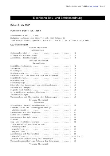 Eisenbahn Bau- und Betriebsordnung (EBO)