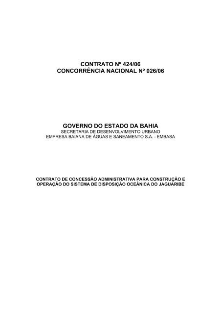 Contrato - Secretaria da Fazenda do Estado da Bahia