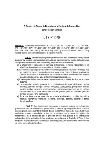 Ley 13.750 - CPBA