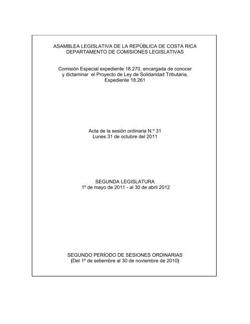 Acta de la sesión del 31 de octubre - Conare