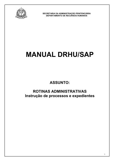 MANUAL DO MÓDULO DE RH  Superintendência Estadual de