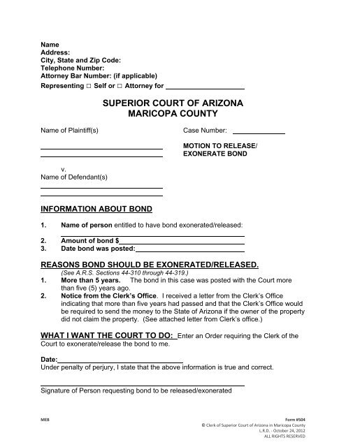 superior court of arizona maricopa county - Clerk of the Superior ...