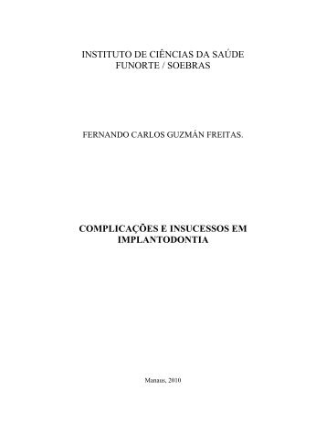 complicações e insucessos em implantodontia - GAPO