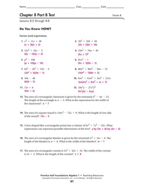 Solving Polynomial Equations Worksheet Answers