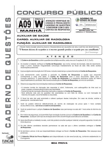 A09 - Auxiliar de Radiologia ... - Questões de Concursos