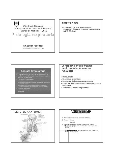 Fisiologia respiratoria - Facultad de Medicina