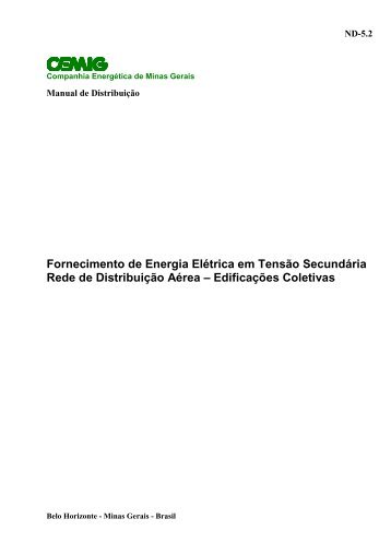 Fornecimento de Energia Elétrica em Tensão Secundária ... - Cemig