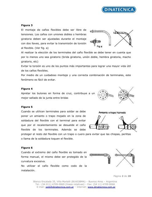 Caños Flexibles de Acero Inoxidable HOJA DE ... - DINATECNICA