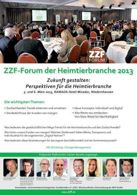 ZZF-Forum der Heimtierbranche 2013 Zukunft gestalten