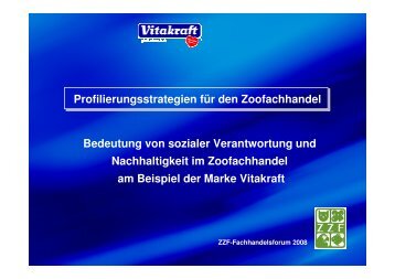 Profilierungsstrategien für den Zoofachhandel - ZZF