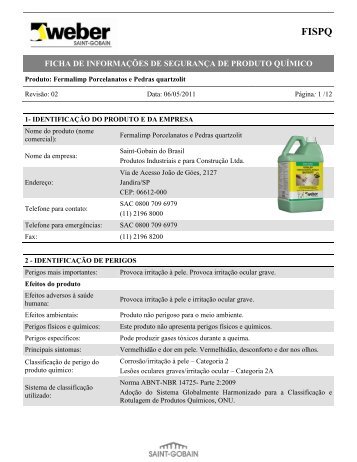 Fermalimp Porcelanatos e Pedras - Weber