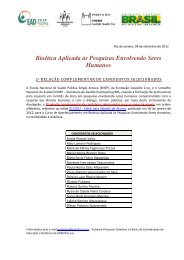 Bioética Aplicada às Pesquisas Envolvendo Seres ... - EAD - Fiocruz