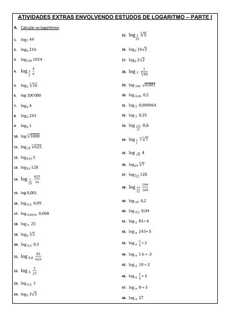 Logaritmo: o que é, como calcular, exercícios - Brasil Escola