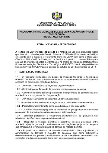 programa institucional de bolsas de iniciação científica e - UEAP ...