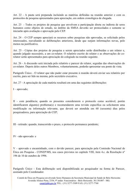 Comitê de Ética em Pesquisa Envolvendo Seres Humanos ...