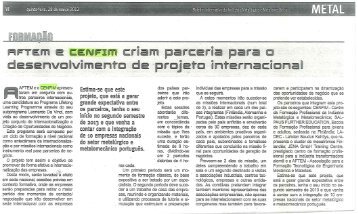 METAL - AFTEM e CENFIM criam parceria para o desenvolvimento