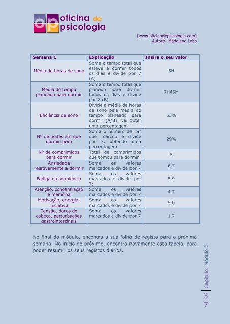 A semana - Oficina de Psicologia