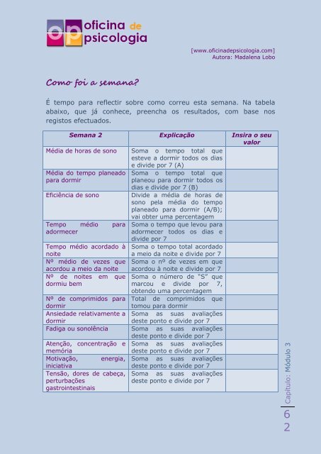 A semana - Oficina de Psicologia