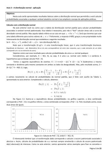 Página 1 de 22 Aula 3 – A distribuição normal ... - AEDBEst