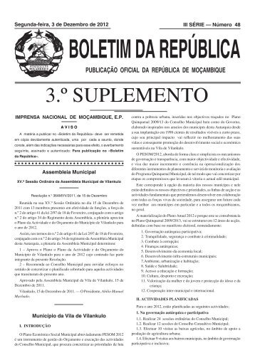 III Série 2012 suplemento3.pdf - Portal do Governo de Moçambique