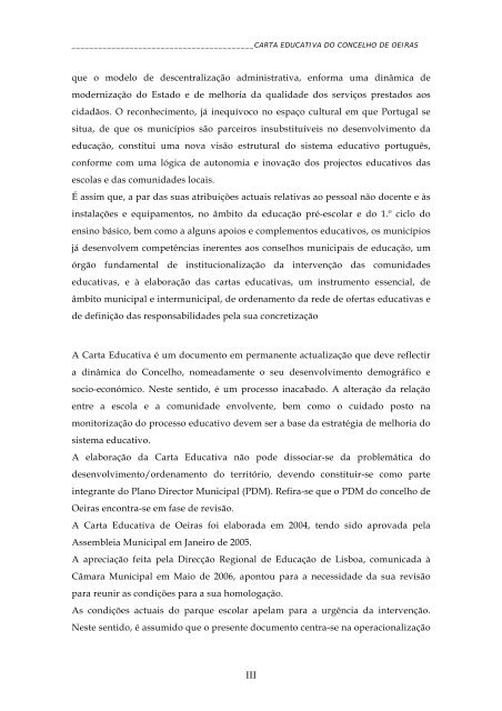 CARTA EDUCATIVA do CONCELHO DE OEIRAS - Câmara ...