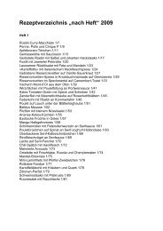 Rezeptverzeichnis „nach Heft“ 2009