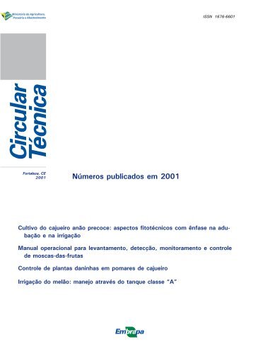Números publicados em 2001 - Embrapa Agroindústria Tropical