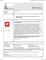 Newsletter http://3dmadness.de ... - Madness GmbH