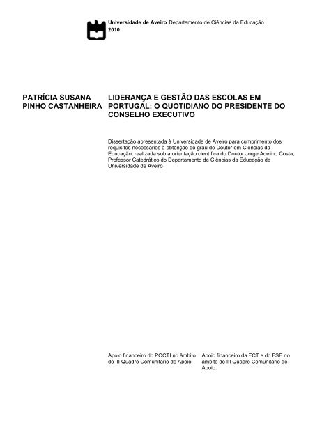 patrícia susana pinho castanheira liderança e gestão das escolas ...