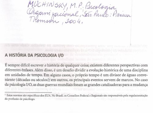 A HISTÓRIA DA PSICOLOGIA 1/0