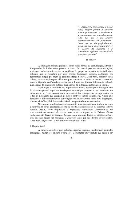 Tabus lingüísticos e expressões cristalizadas - let.unb.br