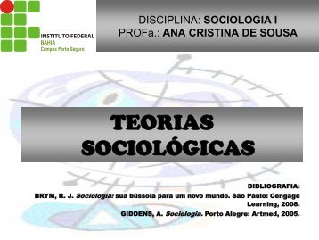Teorias Sociológicas II - Campus Porto Seguro
