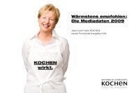 Die Mediadaten 2009 - Annemarie Wildeisen's KOCHEN
