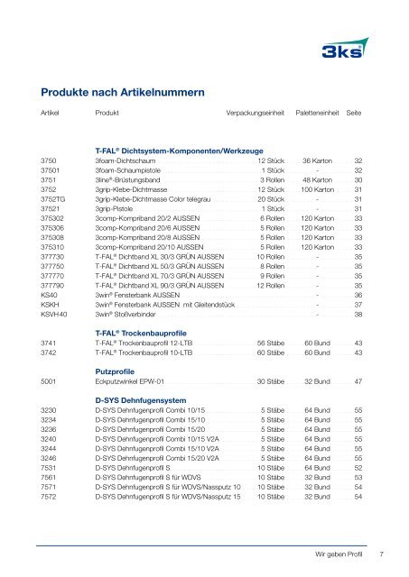 Produkt- übersicht 2011 / 12 - 3ks profile gmbh