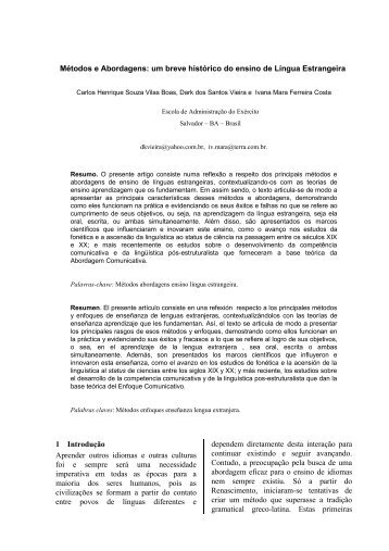 Métodos e Abordagens: um breve histórico do ensino - Portal de ...