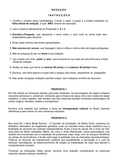 Prova comentada - Vestibular UFSC 2007 - UFSC