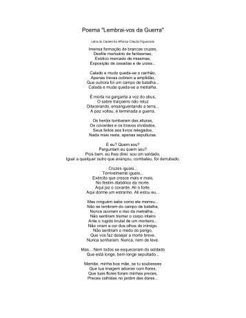 POEMA "LEMBRAI-VOS DA GUERRA" (Autor: Cadete Affonso ...