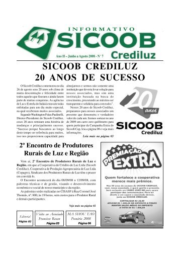 Informativo 07 | Junho a Agosto de 2008 - SICOOB CREDILUZ
