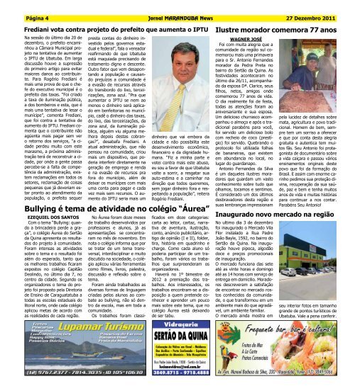 Maranduba, 27 de Dezembro de 2011 - Jornal Maranduba News