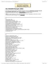 wildeisen.ch - Jahres-Rezeptverzeichnis 2003 (alphabetisch)