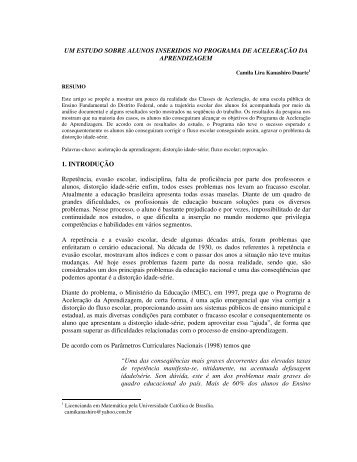 Um estudo sobre alguns inseridos no Programa de Aceleração da ...