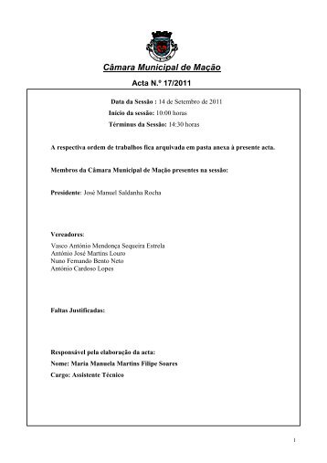 Acta nº 17-2011 - Município de Mação