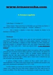 A ameaça Legalista - Irmão Rocha no facebook