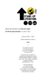 Stand-Up Literatura com Marcelo Tápia Set list da apresentação (7 ...