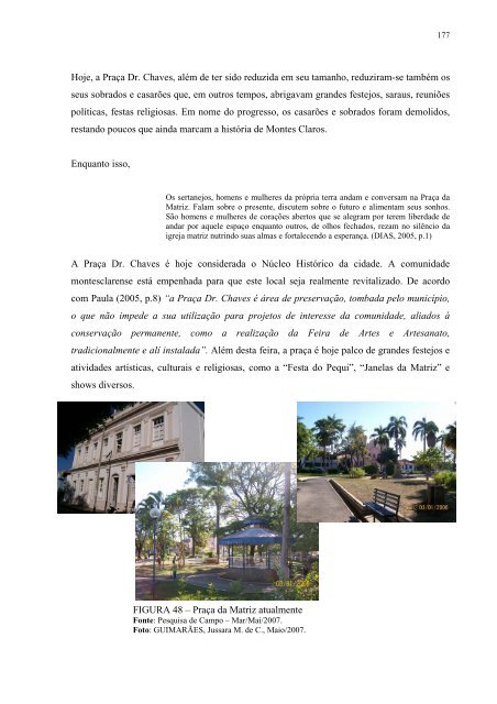 a praça Dr. Chave, Montes Claros - Instituto de Geografia ...