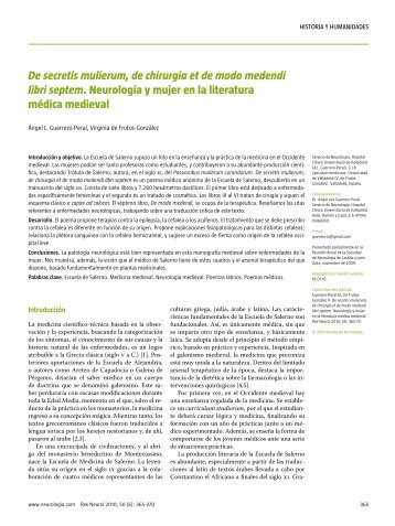 De secretis mulierum, de chirurgia et de modo - Revista de Neurología