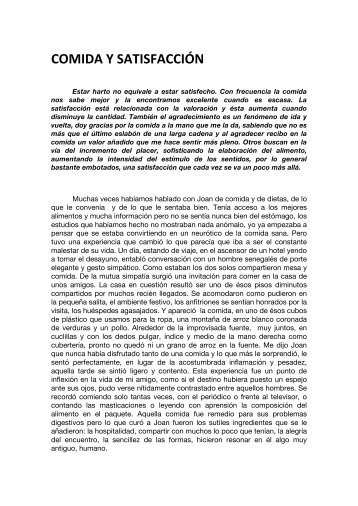 Comida y satisfacción [PDF] - Dr. Miguel Ángel Luqui Garde