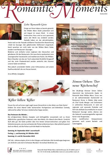 Restaurant Sauvage Simon Oehen: Der neue ... - Hotel Wilden Mann