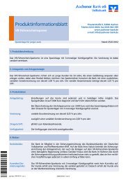 Produktinformationsblatt - Aachener Bank eG